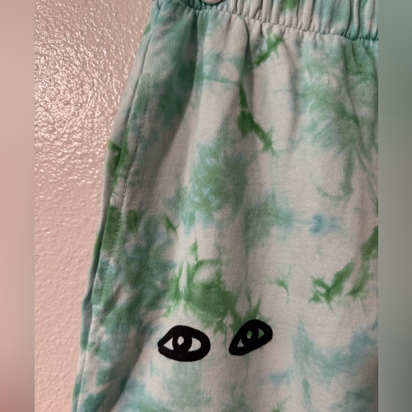 Clare V Green and Blue Tie-Dye Sweatpants with Eyes - Picture 4 of 11